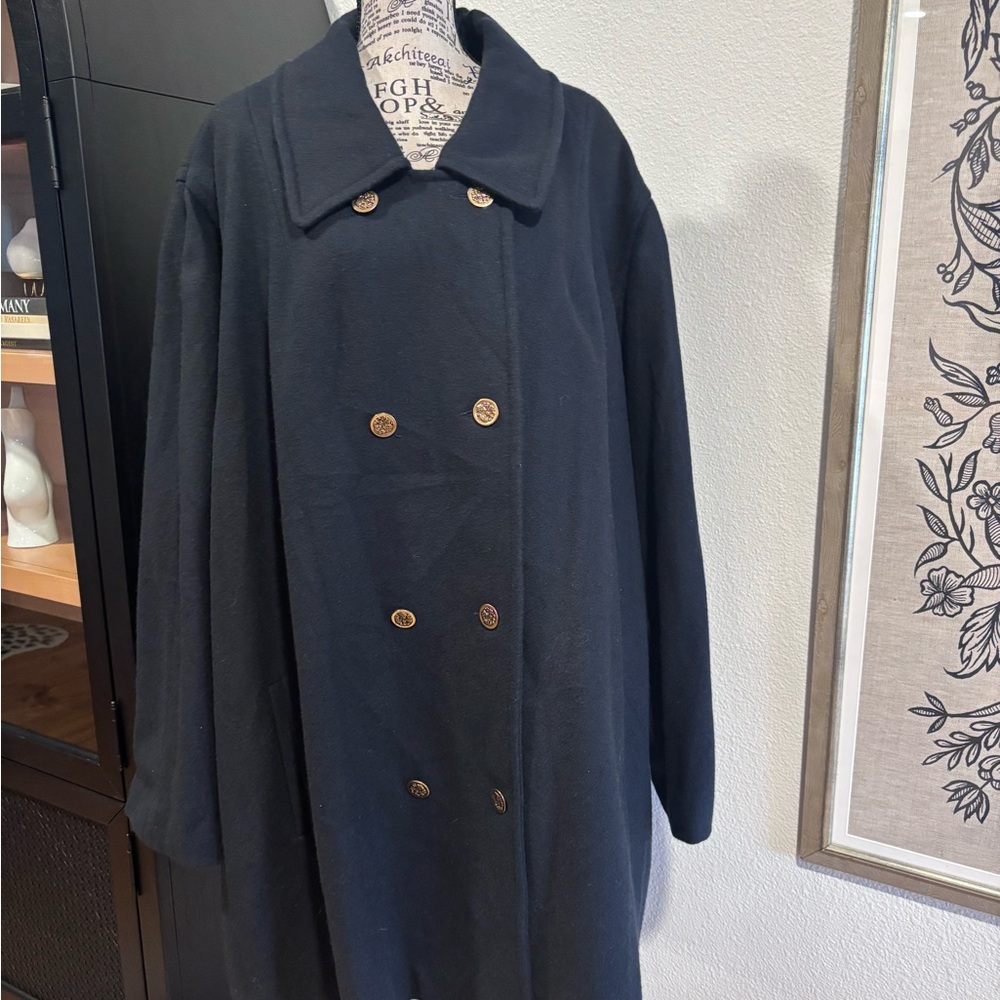Vintage Navy Double-Breasted Peacoat, 3x